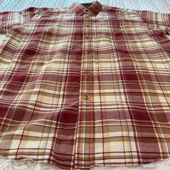 Orvis Vintage Cotton Plaid Short Sleeve Button Down Shirt Size L Normcore - Picture 7 of 13